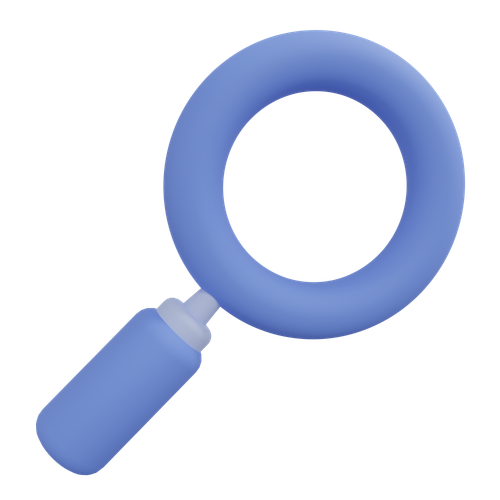 3D magnifying glass illustration